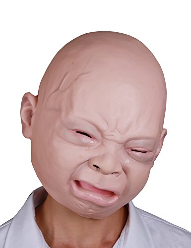 LarpGears Halloween Costume Party Baby Mask Full Head for Adults Latex Cry...