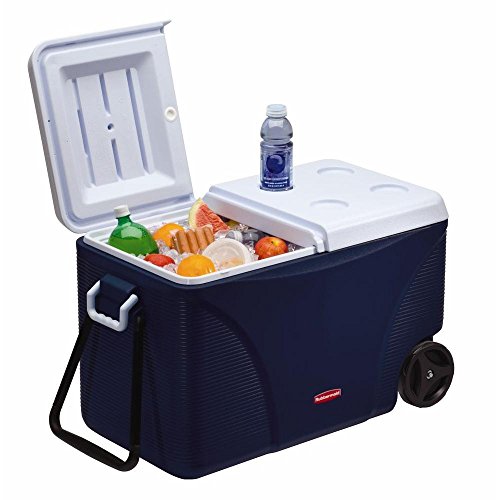 Rubbermaid FG2C0902MODBL Extreme 5-Day Wheeled Ice Chest/Cooler, 75-Quart, Blue
