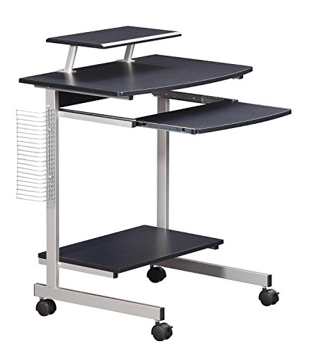 Mobile & Compact Complete Computer Workstation Desk. Color: Graphite
