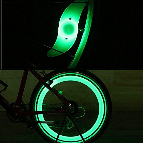 4 Pack Double Faced Bicycle Spoke Light Wind Fire Wheels Silica Gel...
